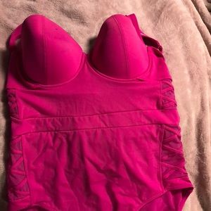 Torrid hot pink swim suit